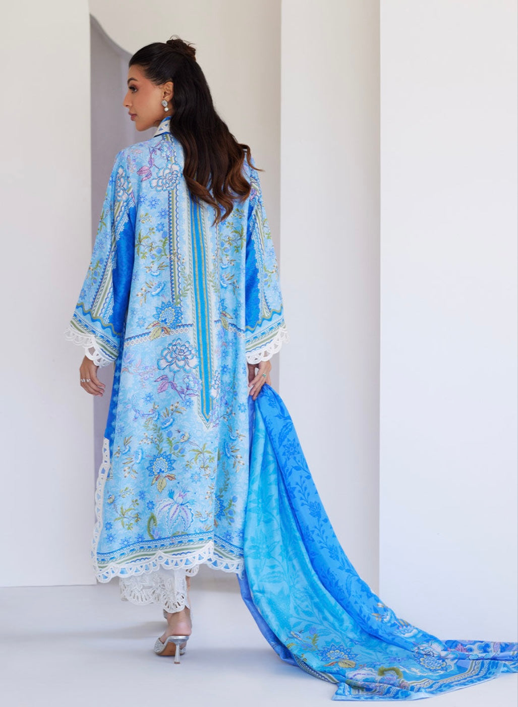 FARAH TALIB AZIZ ‘TARA LUXE SILK PRET’25 | ZADIE BLUE SHIRT & DUPATTA