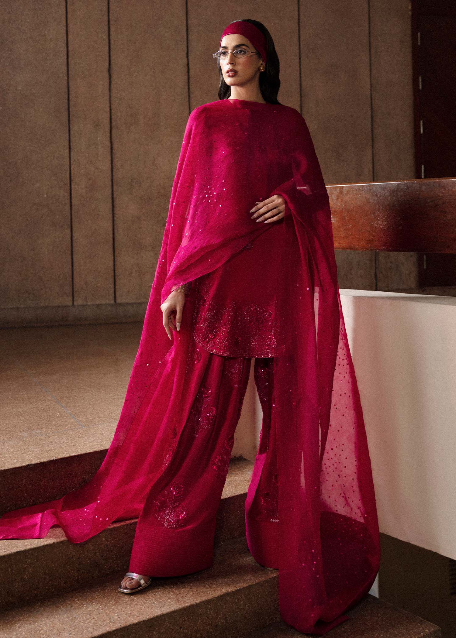 HUSSAIN REHAR LUXURY PRET EID'24 | CERISE