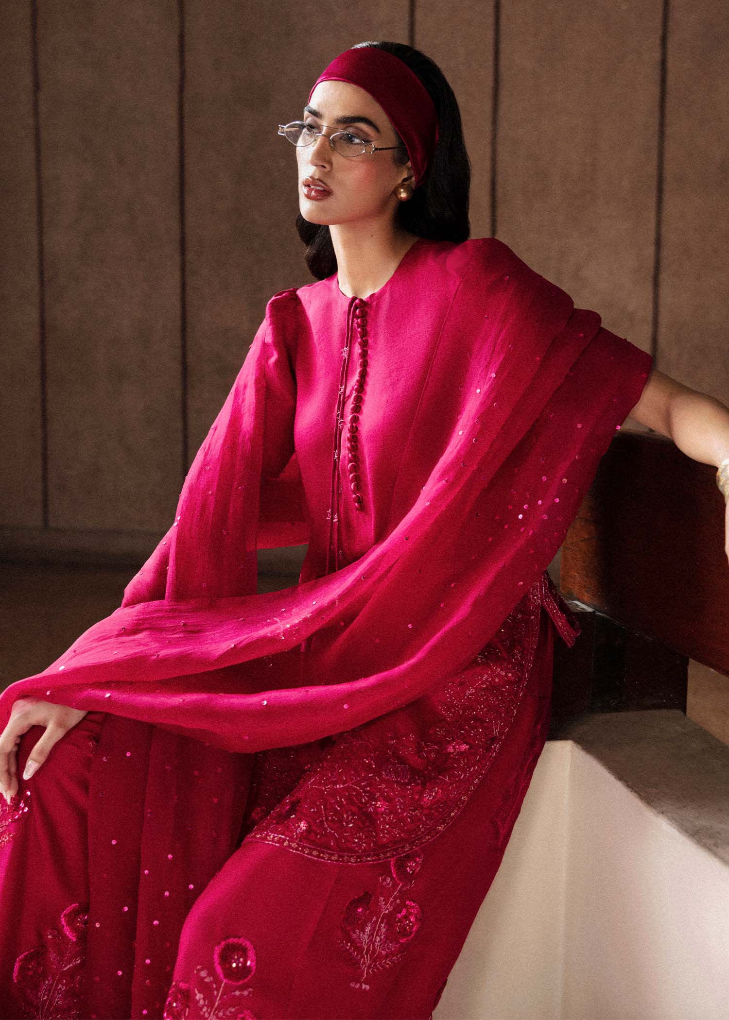 HUSSAIN REHAR LUXURY PRET EID'24 | CERISE