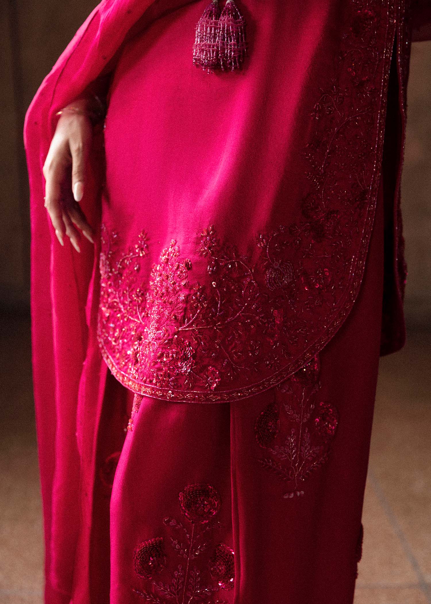 HUSSAIN REHAR LUXURY PRET EID'24 | CERISE
