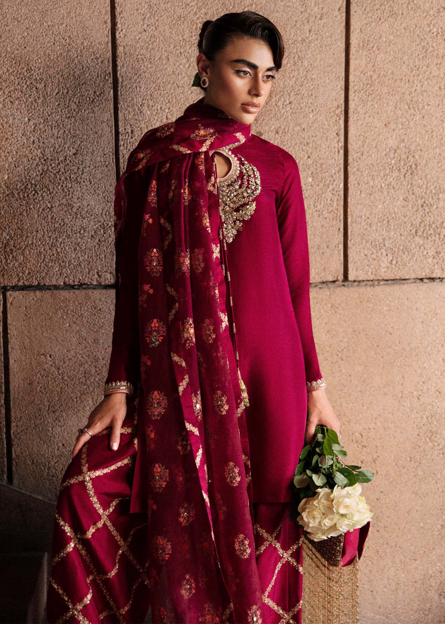 HUSSAIN REHAR LUXURY PRET EID'24 | MERLOT